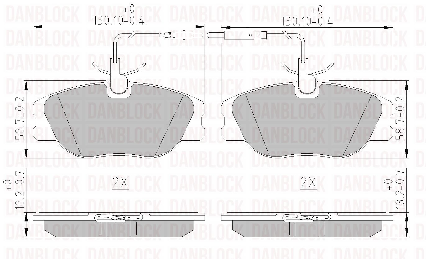 Kit de plaquettes de frein, frein à disque DANBLOCK DB 510274