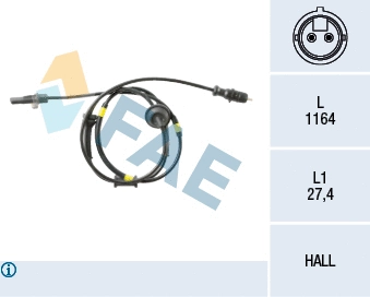 Capteur, vitesse de roue FAE 78149