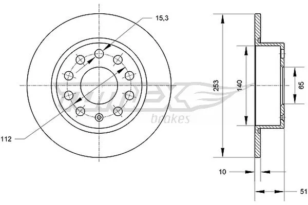 Disque de frein TOMEX Brakes TX 70-29