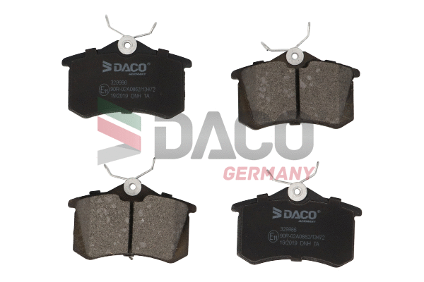 Kit de plaquettes de frein, frein à disque DACO Germany 329986
