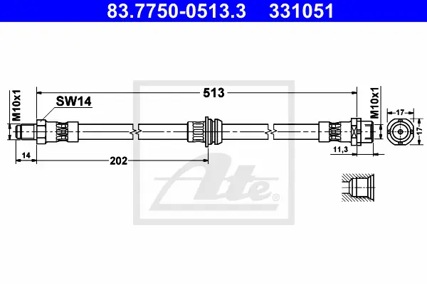 Flexible de frein ATE-APAC 83.7750-0513.3