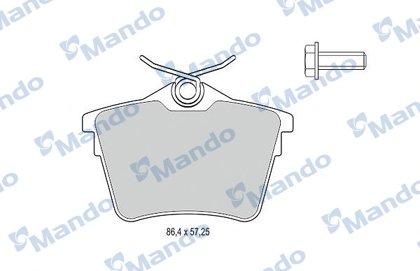 Kit de plaquettes de frein, frein à disque MANDO MBF015251