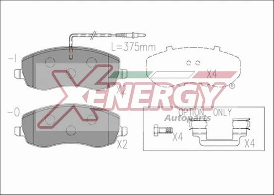 Kit de plaquettes de frein, frein à disque AP XENERGY X41237