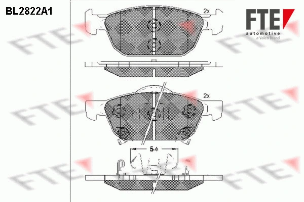 Kit de plaquettes de frein, frein à disque FTE 9011005