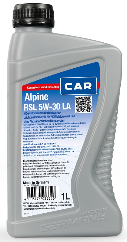 Huile moteur CAR-Alpine 3300301
