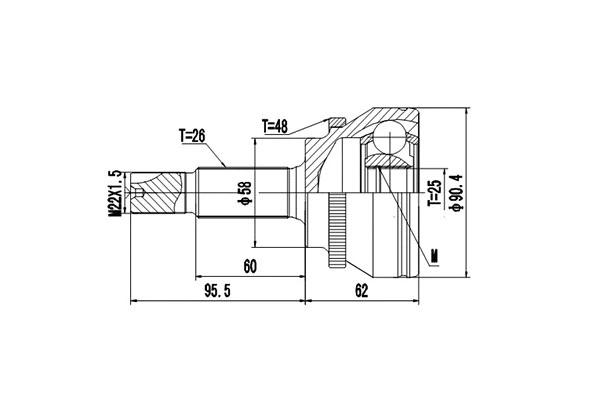 Jeu de joints, arbre de transmission DYNAMATRIX DCV859226