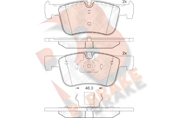 Kit de plaquettes de frein, frein à disque R BRAKE RB2048