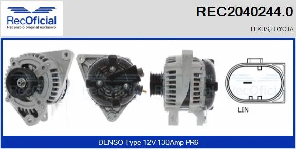 Alternateur RECOFICIAL REC2040244.0