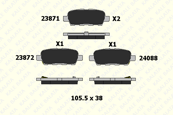 Kit de plaquettes de frein, frein à disque KALE 23871 138 05