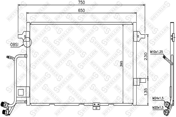 Condenseur, climatisation STELLOX 10-45204-SX