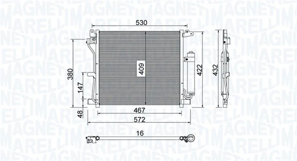 Condenseur, climatisation MAGNETI MARELLI 350203799000