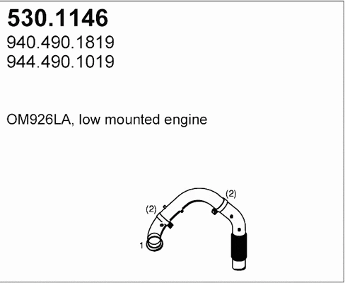 Tuyau d'échappement ASSO 530.1146
