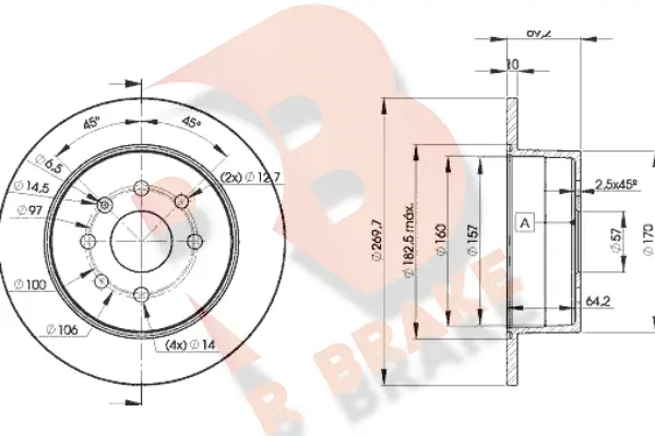 Disque de frein R BRAKE 78RBD29209