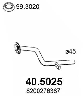 Tuyau d'échappement ASSO 40.5025