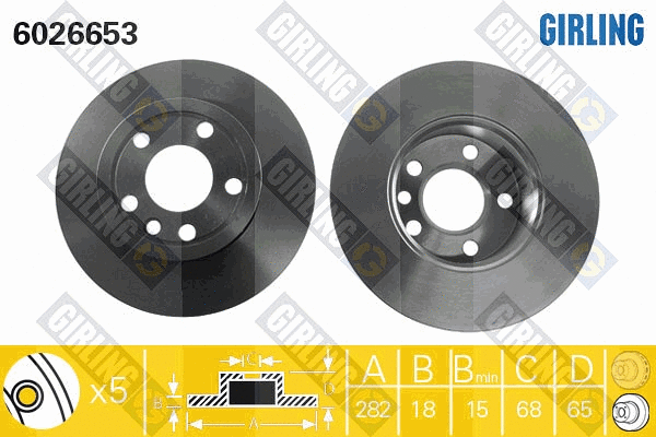 Disque de frein GIRLING 6026653