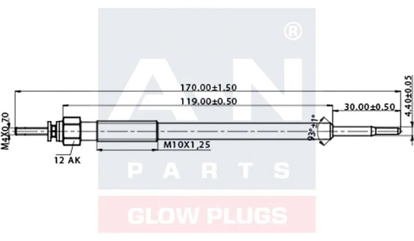 Bougie de préchauffage A-N PARTS A-N170004
