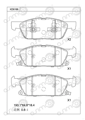 Kit de plaquettes de frein, frein à disque ASIMCO KD6166