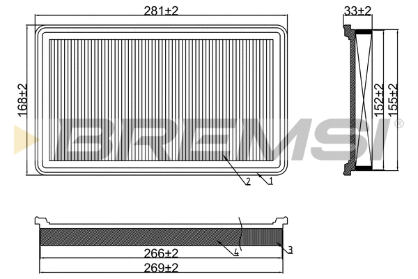 Filtre à air BREMSI FA1679