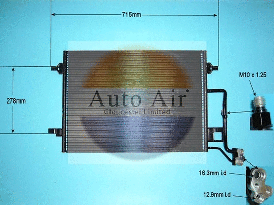 Condenseur, climatisation AUTO AIR GLOUCESTER 16-1033