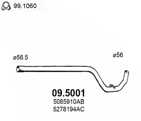 Tuyau d'échappement ASSO 09.5001