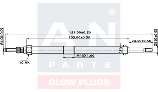 Bougie de préchauffage A-N PARTS A-N150351