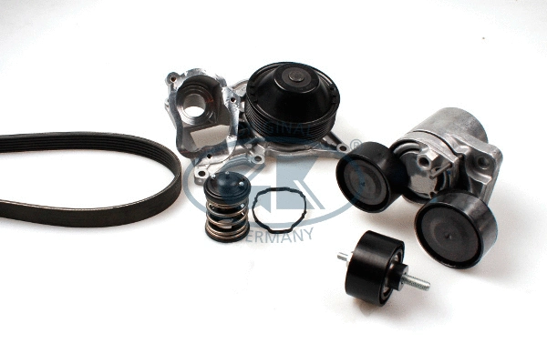 Pompe à eau+Jeu de courroie trapézoïdale à nervures GK K980828A-TH