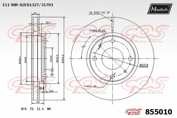Disque de frein MAXTECH 855010