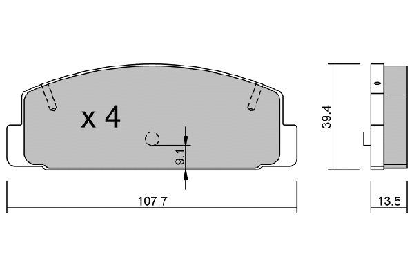 Kit de plaquettes de frein, frein à disque AISIN BPMZ-2901