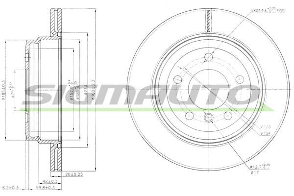 Disque de frein SIGMAUTO DBB697V