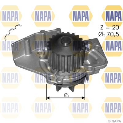 Pompe à eau, refroidissement du moteur NAPA NWP1136