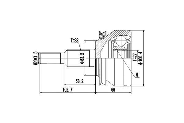 Jeu de joints, arbre de transmission DYNAMATRIX DCV861009