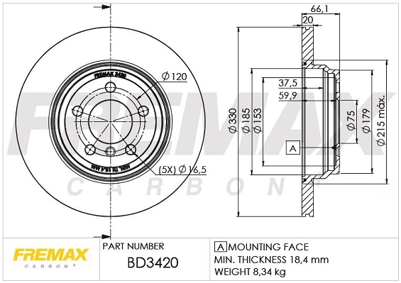 Disque de frein FREMAX BD-3420