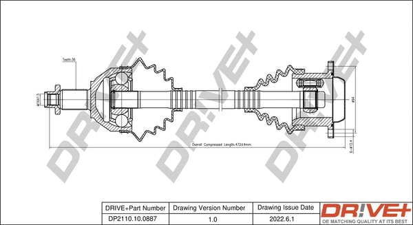 Arbre de transmission Dr!ve+ DP2110.10.0887