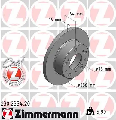 Disque de frein ZIMMERMANN 230.2354.20