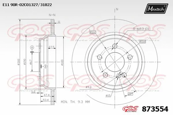 Disque de frein MAXTECH 873554