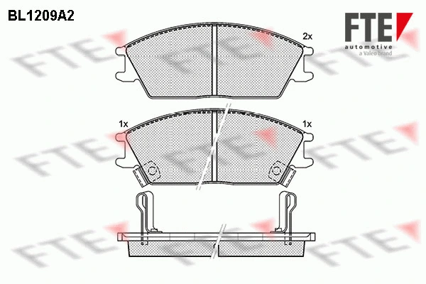 Kit de plaquettes de frein, frein à disque FTE 9010062