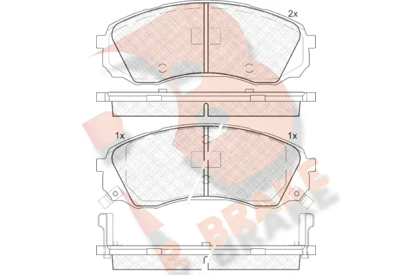 Kit de plaquettes de frein, frein à disque R BRAKE RB1911