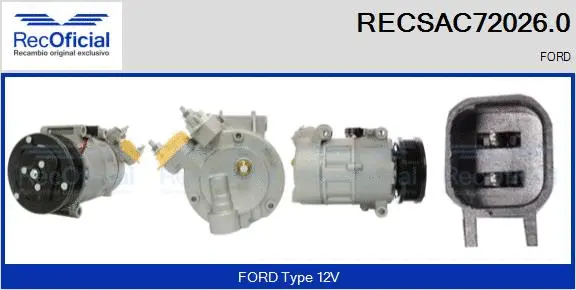 Compresseur, climatisation RECOFICIAL RECSAC72026.0
