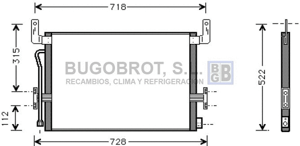 Condenseur, climatisation BUGOBROT 62-RE5013