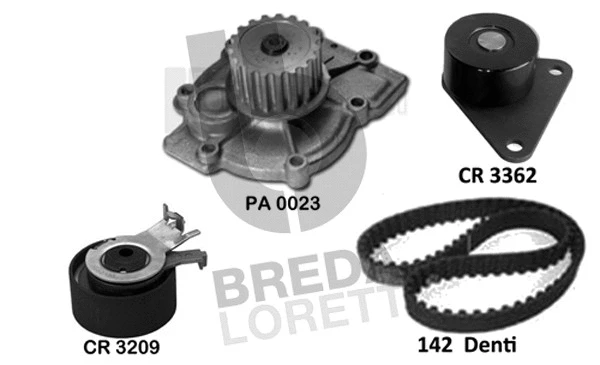 Pompe à eau + kit de courroie crantée BREDA LORETT KPA0671A