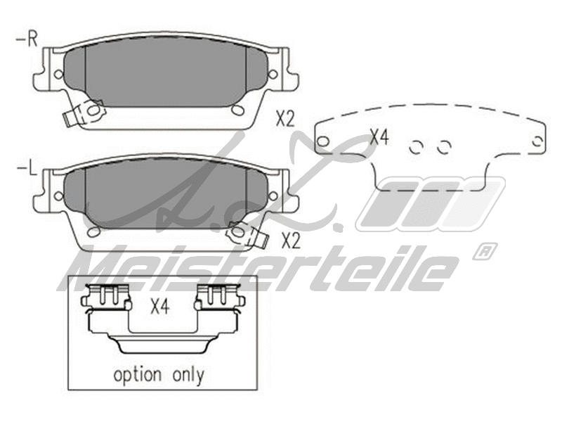Kit de plaquettes de frein, frein à disque A.Z. Meisterteile AZMT-44-022-2109