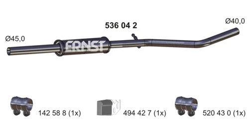 Silencieux central ERNST 536042