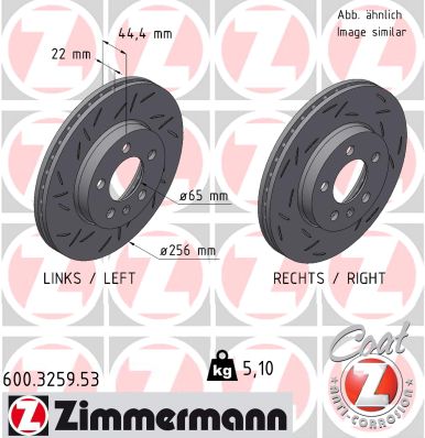 Disque de frein ZIMMERMANN 600.3259.53
