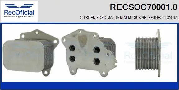 Radiateur d'huile RECOFICIAL RECSOC70001.0