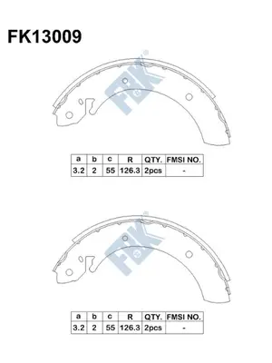 Jeu de mâchoires de frein FBK FK13009