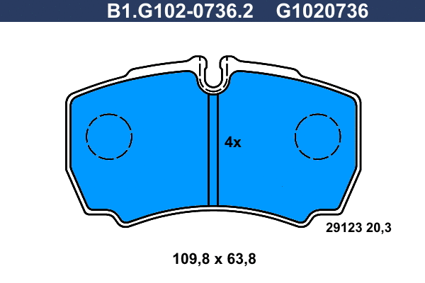 Kit de plaquettes de frein, frein à disque GALFER B1.G102-0736.2