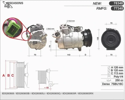Compresseur, climatisation AHE 77348