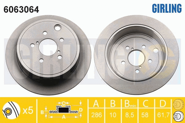 Disque de frein GIRLING 6063064