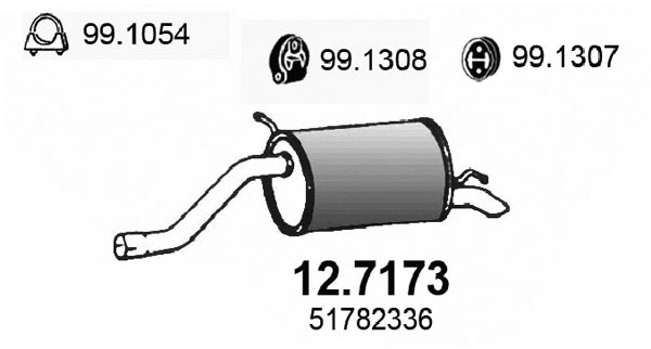 Silencieux arrière ASSO 12.7173