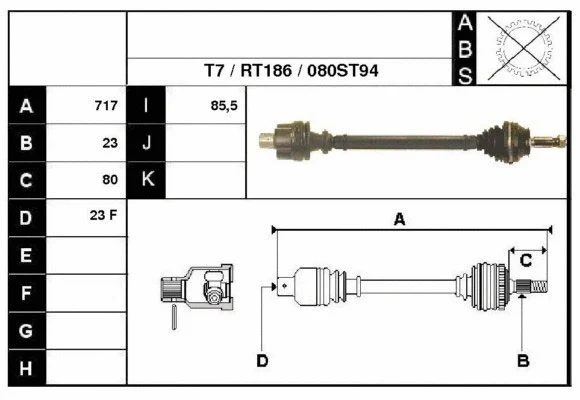 Arbre de transmission Technika 38080